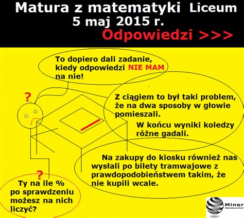 5 maja 17 12:02 aktualizacja 5 maja 17 16:53. Blog matematyczny Minor | Matematyka: Arkusz maturalny 2015 z matematyki | Odpowiedzi, arkusz ...