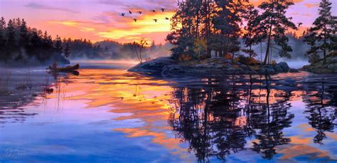 Hd Wallpaper Darrell Bush Lure Of The Wilderness River Morning Dawn Fog
