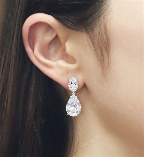 Oval Pear Diamond Drop Earrings Bailey S Fine Jewelry