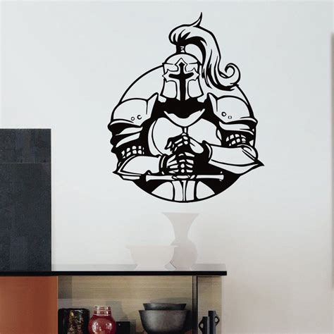 Wall Decal Vinyl Sticker Ancient Warrior Knight With Sword