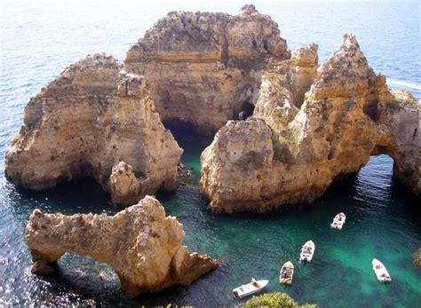Huge Beach Caves In Algarve Portugal