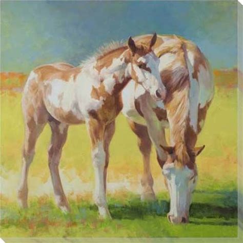 Horses Grazing Wrapped Canvas Giclee Print Wall Art Wall Decor Artwork