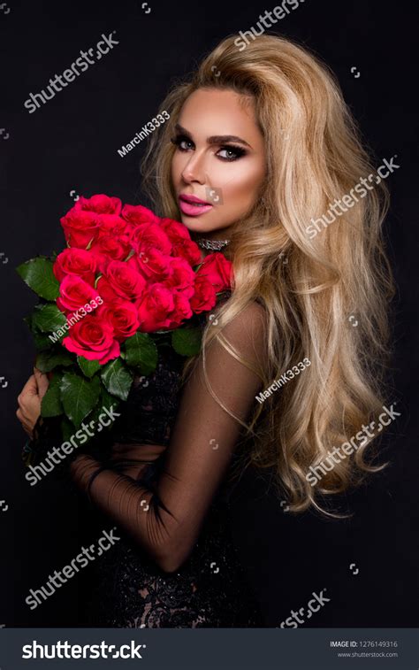 Sexy Beautiful Blond Model Elegant Dress Stock Photo Edit Now 1276149316