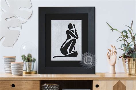 Black Woman Framed Wall Art Nude D Painting African Original Etsy