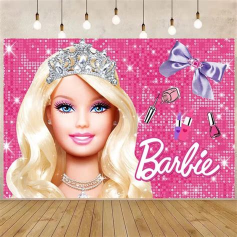 Girl Princess Backdrop Barbie Happy Birthday Background Banner Photo