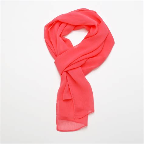 scarf chiffon solid coral r27 0038 richard tie fabrics