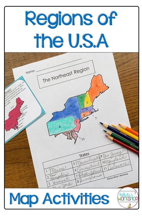 5 Regions Of The United States Map Skills Map Activities Social