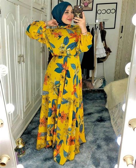 صور فساتين محجبات خروج Abaya Fashion Dubai Floral Dresses Long