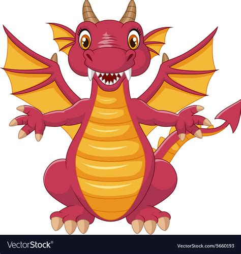Cartoon Funny Dragon Royalty Free Vector Image