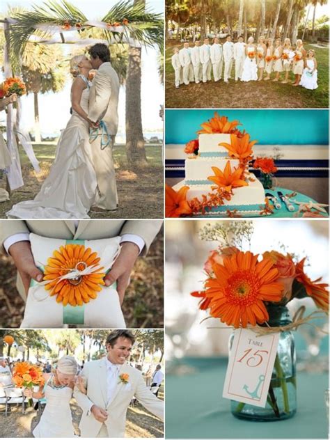 Orange And Turquoise Unique Destination Wedding Turquoise Mason Jar