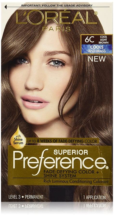 Loreal Paris Superior Preference Fade Defying Shine Permanent Hair Color 6c Cool Light Brown