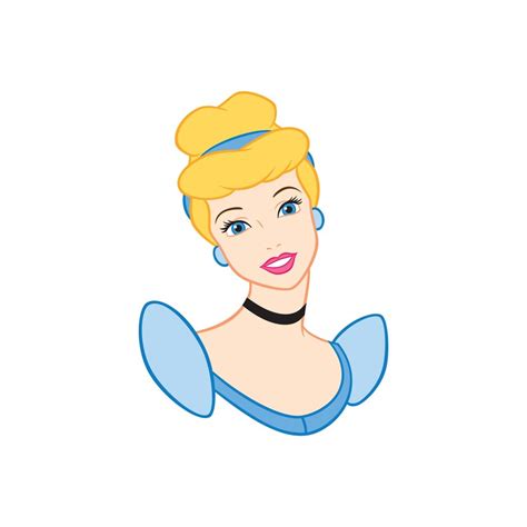 Cinderella 1 Princess Blue Dress Bust Disney Digital Etsy