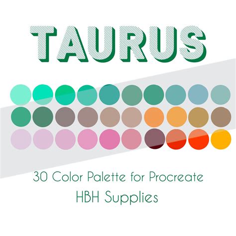 Taurus Procreate Palette Procreate Swatch File Procreate Etsy Color