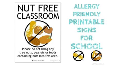 Free Nut Free Classroom Signs Lil Allergy Advocates Peanut Free
