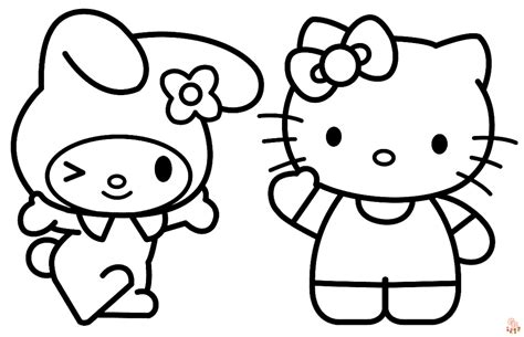 Hello Kitty Characters Coloring Pages