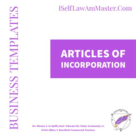 Business Templates Articles Of Incorporation