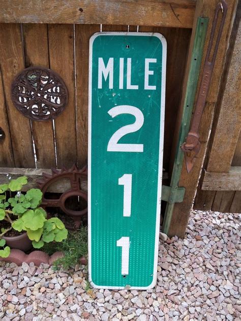 Mile Marker Road Street Sign Defunct Mile 211 36 In X 10 In 1878739552