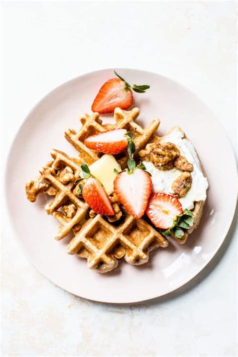 Fluffy Whole Wheat Waffles The Almond Eater Easy Weekend Breakfast