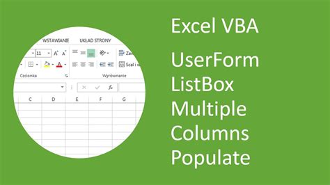 Excel Vba Userform Listbox With Multiple Columns Populate Rowsource