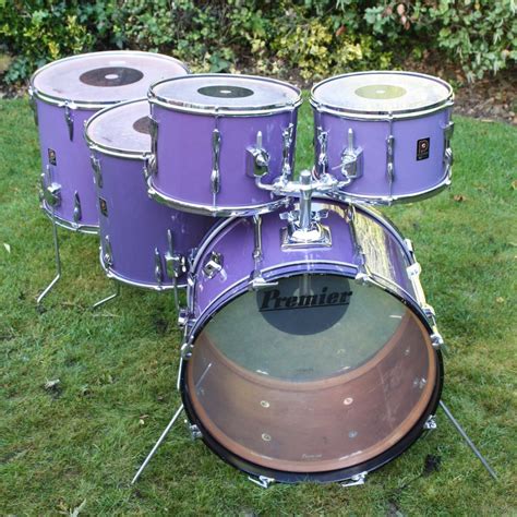 Vintage 1970s Premier Drum Kit In Polychromatic Purple More Drums