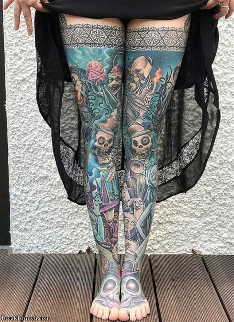 Full Leg Sleeve Realistic Chicano Leg Sleeve Tattoo Leg Tattoos Women