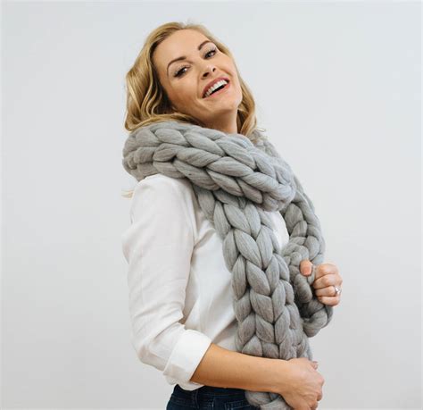Giant Chunky Knit Scarf By Wool Couture