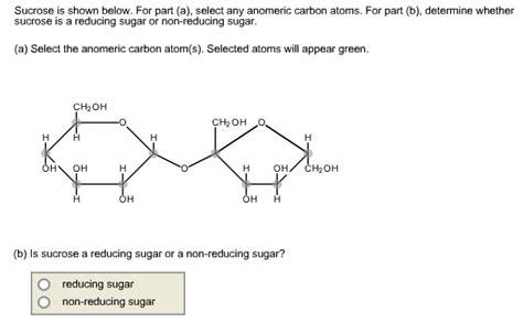 Solved Sucrose Is Shown Below For Part A Select Any A