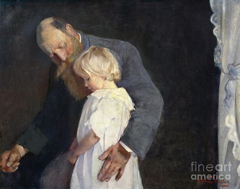 Poor Litle Christian Krohg And Nana 1891 Painting By O Vaering By Oda