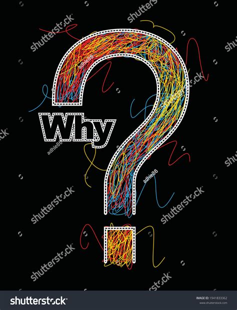 Why Symbol Colorful Quote Typography Scribble Stock Vector Royalty