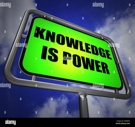 Knowledge Is Power Signpost Represents Education And Development Stock