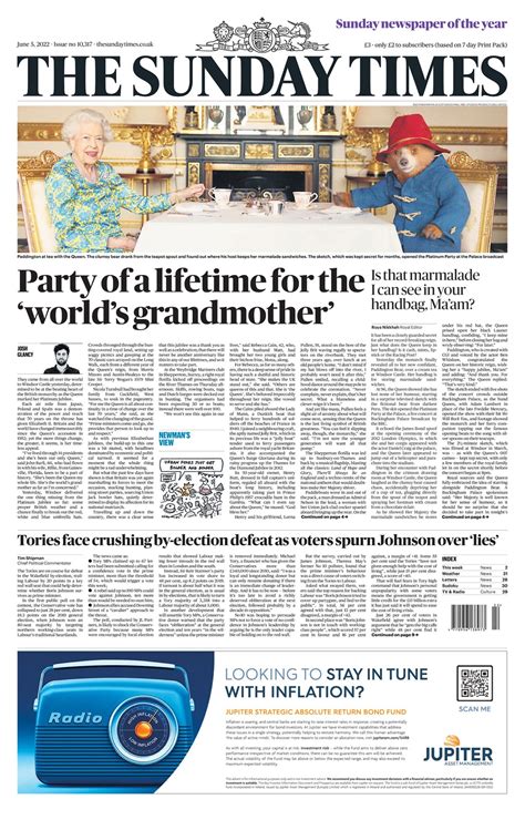 sunday times front page 5th of june 2022 tomorrow s papers today