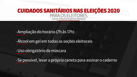 Veja quais são os cuidados sanitários para as eleições Jornal GloboNews Edição das G