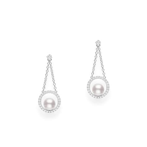 Classic Akoya Cultured Pearl And Diamond Drop Earrings Rf Moeller