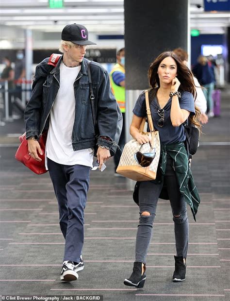The singer, whose real name is colson baker, took his song bloody valentine to a whole new level in february, when he revealed that his girlfriend gifted. Megan Fox cuddles her new love Machine Gun Kelly at LAX ...