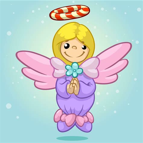 Cartoon Cute Christmas Angel Vector Illustration 23540779 Vector Art