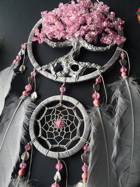 Pink Tree Of Life Dream Catcher Wall Hanging Pink Dreamcatcher Etsy