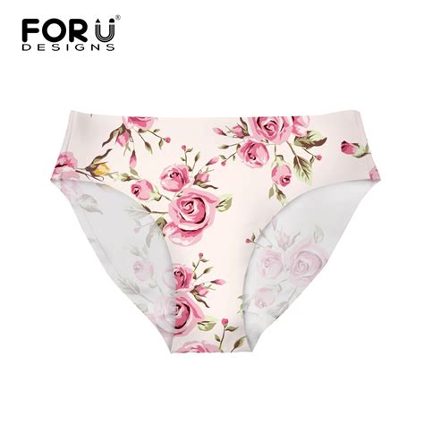 Forudesigns 3d Flower Rose Printed Women Underwear Thongs Ladies Briefs Bragas Womens Panties