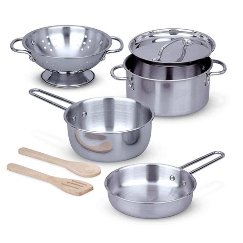 Melissa And Doug Lets Play House Stainless Steel Pots And Pans Play Set