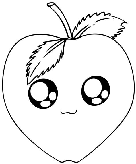 Frutas Cosas Kawaii Para Colorear - dibujos para colorear