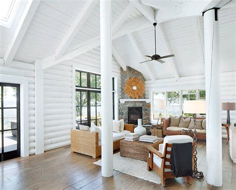 Living Room In Modern Design Log Cabin By Stocksy Contributor Trinette Reed Stocksy