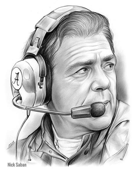 Firstly, draw the basic shapes of rintoo…a circle for his face…a circle for each ear…an oval for the body…and one for each arm. Sketch of the Day: Nick Saban - Alabama Football Coach