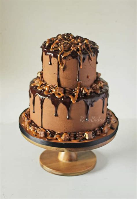 Where did you learn how to read? Triple Chocolate Snickers Cake - Rose Bakes