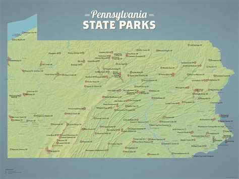 Pennsylvania State Parks Map 18x24 Poster - Best Maps Ever