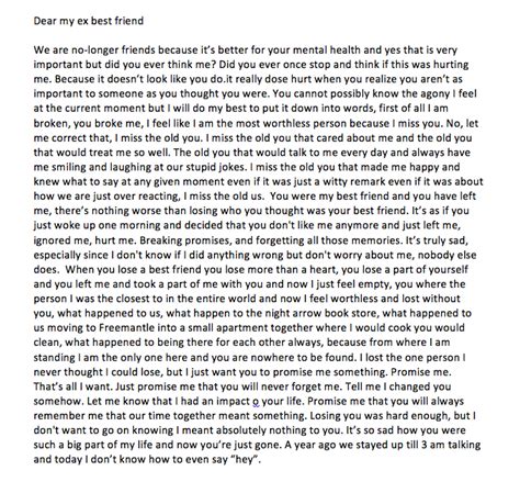 Dear Ex Best Friend Letter Lettersc