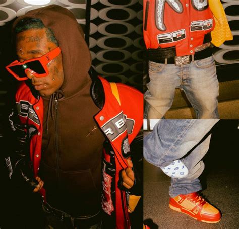 Lil Uzi Vert Wearing An Xo X Super Bowl Jacket With A Louis Vuitton
