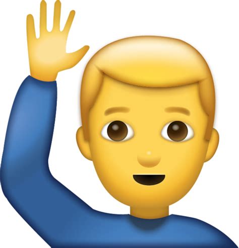 Man Saying Hi Emoji Free Download Iphone Emojis Emoji