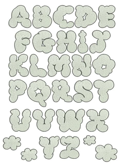 Cloud Font Set Products Typography Alphabet Graphic Design Fonts