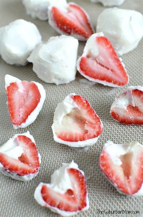 Yogurt Covered Strawberry Healthy Frozen Yogurt Frozen Fruit Snacks
