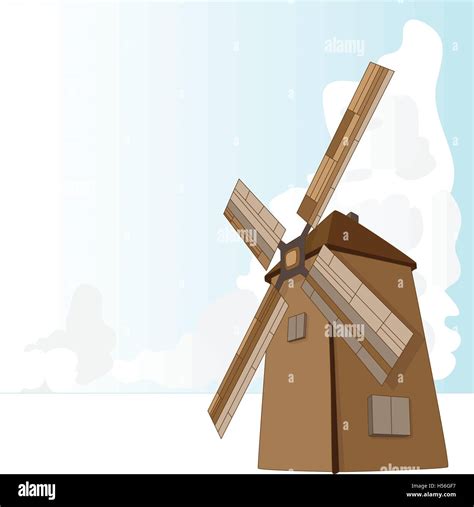 Windmill Illustration Retro Vector Isolated Stock Vector Image And Art