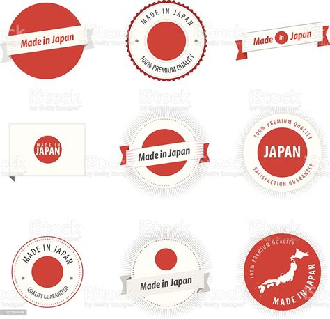 Vetores De Made In Japan Etiquetas Emblemas E Adesivos E Mais Imagens